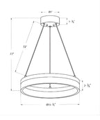 Edge-Lit 16"W 1-Light Round LED Ribbon Chandelier Light Fixture Brushed Nickel Finish